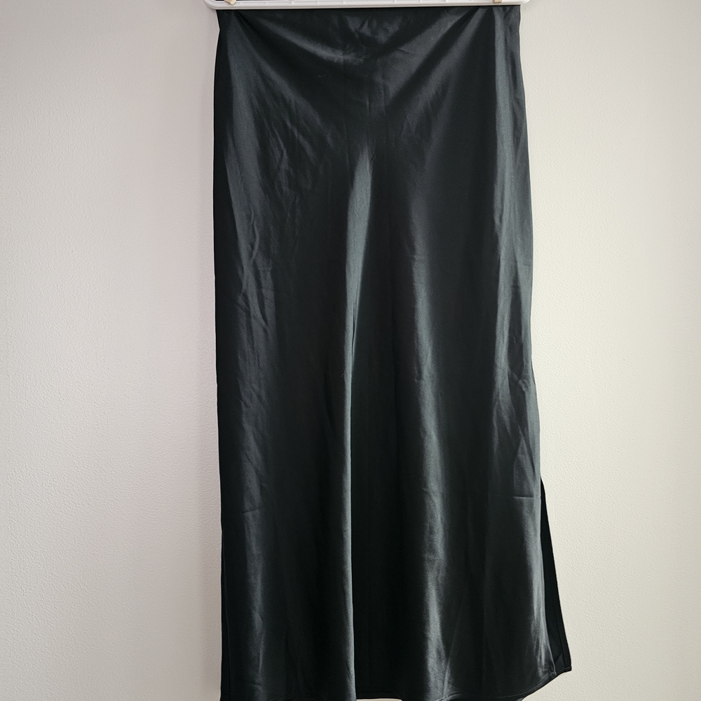 Old Navy Black Maxi Slip Skirt Whimsigoth Satin Y2K 90s